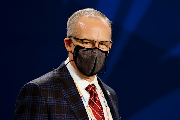 Greg Sankey, masked